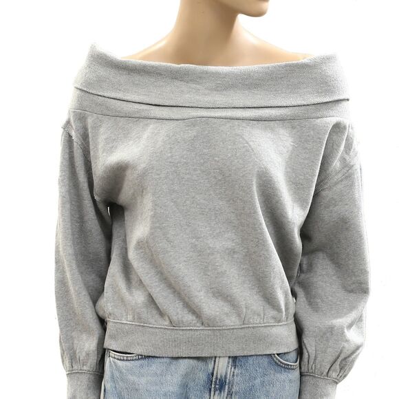 Anthropologie Pilcro Long-Sleeve Slouchy Off-The-Shoulder Tunic Top XS 284937 - Picture 6 of 9